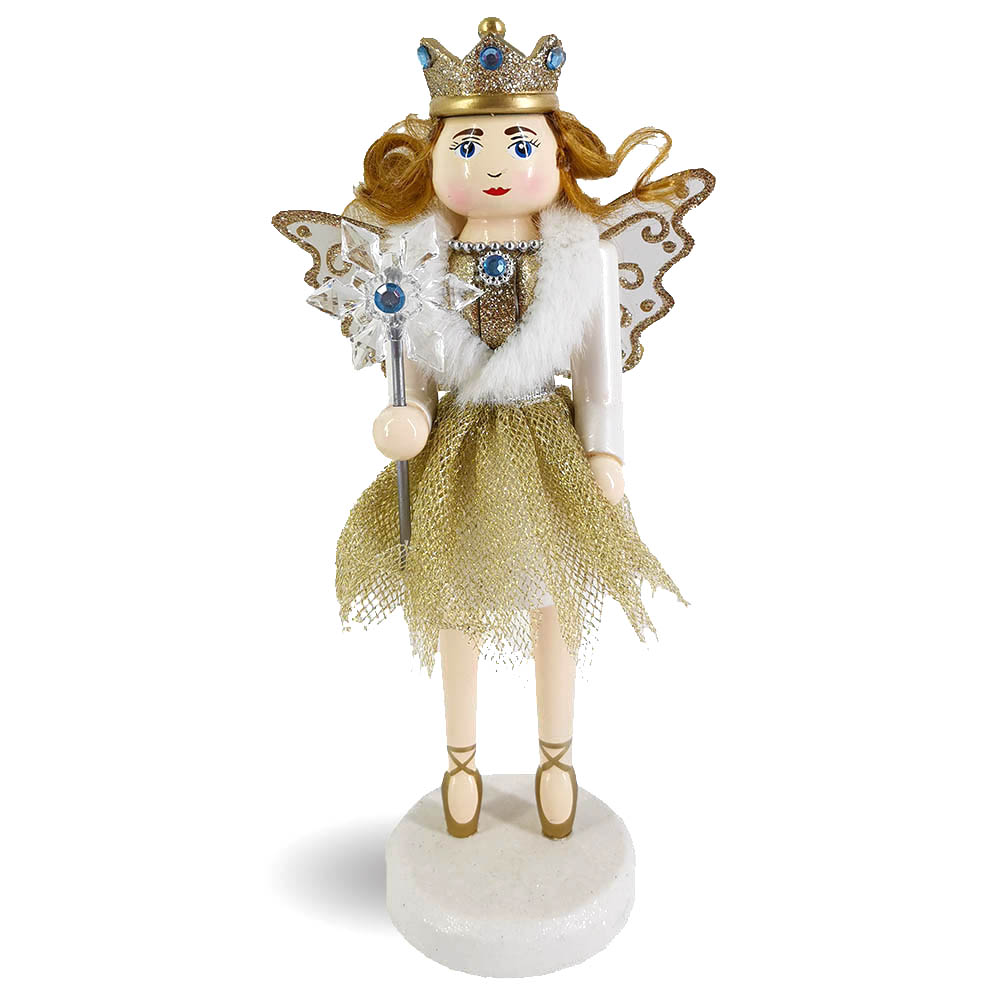 Angel Fairy Female Nutcracker with sparkly wings 10 inch