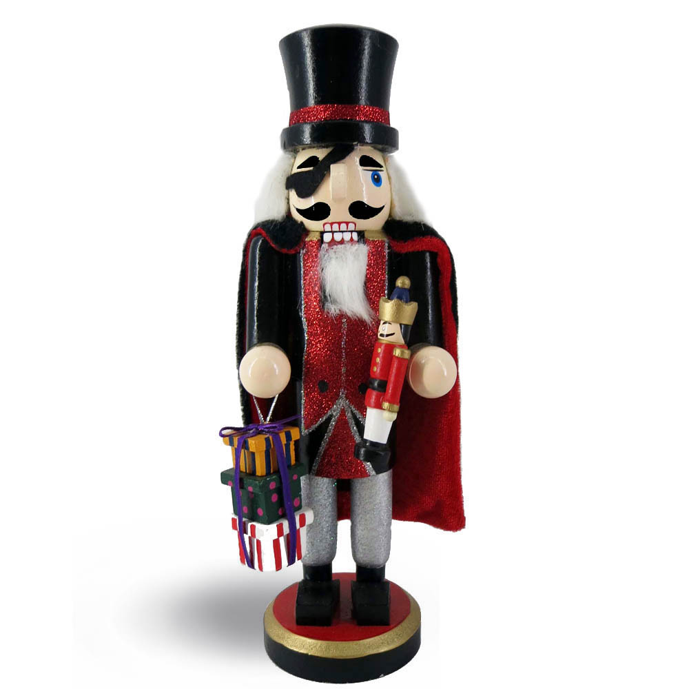 Drosselmeyer Nutcracker with Cape and Presents 9 inch