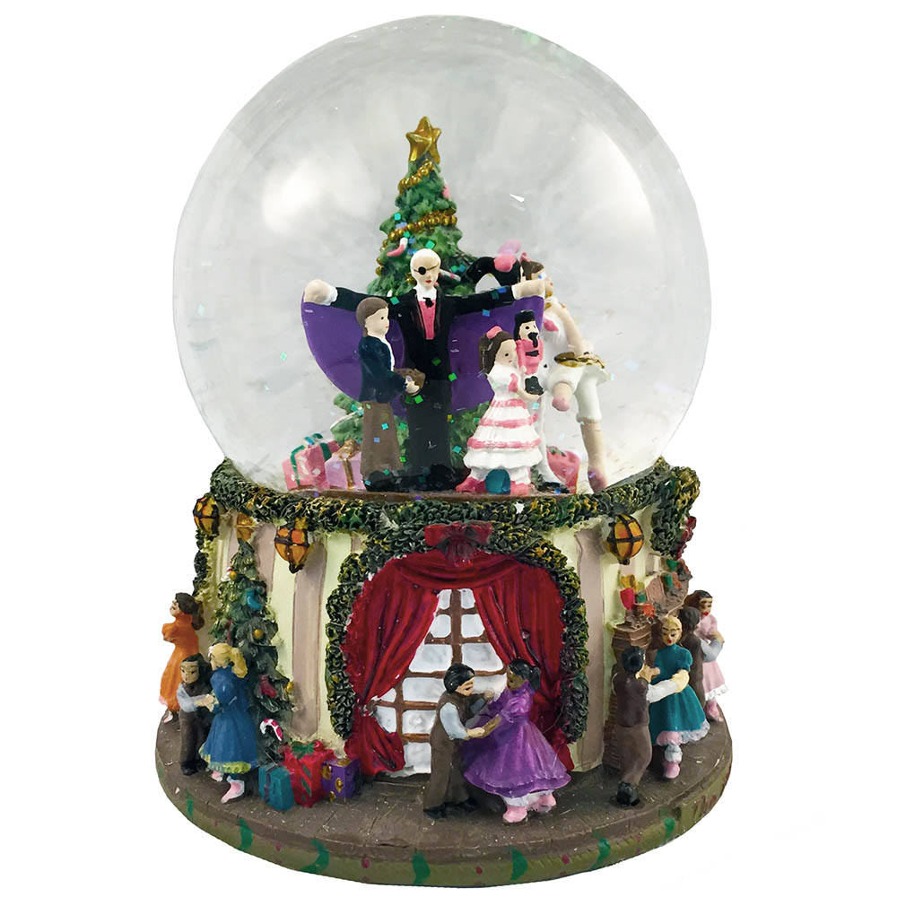 Musical Party Scene Snow Globe Plays Nutcracker Suite March