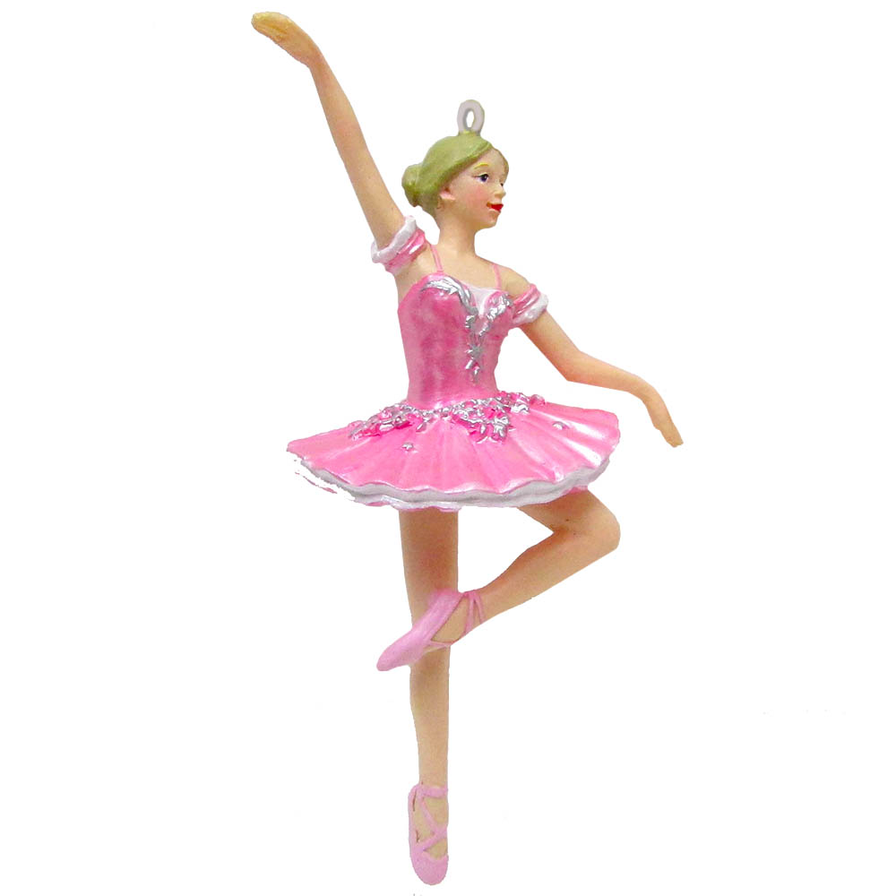 Ballerina in Pink Tutu Resin Ornament 4 inch