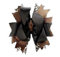 Black, Brown and Leopard Print Hair Bow