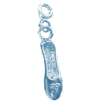 Ballet Pointe Shoe Slipper in Gold or Silver Color Charm