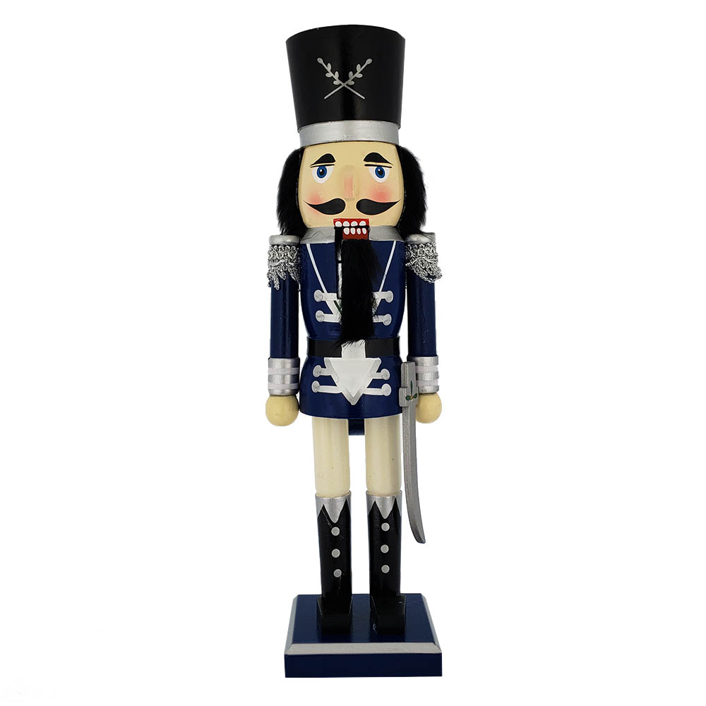 Traditional Soldier Nutcracker Blue Jacket and Sword 15 inch