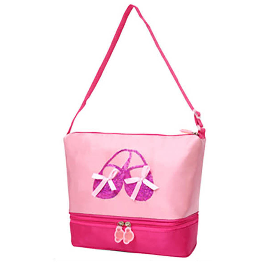 Pink Two Tone Tote with Purple Ballet Shoes