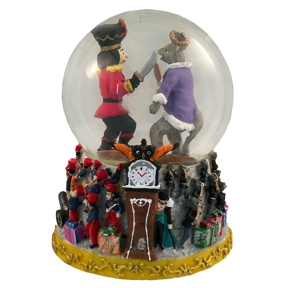 Musical Fight Scene Snow Globe Plays Nutcracker Suite March