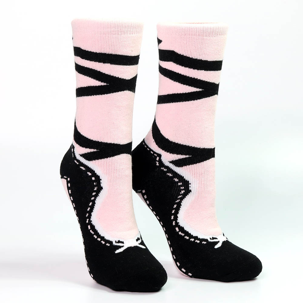 Pink and Black Pointe Slipper Heavy Weight Sock