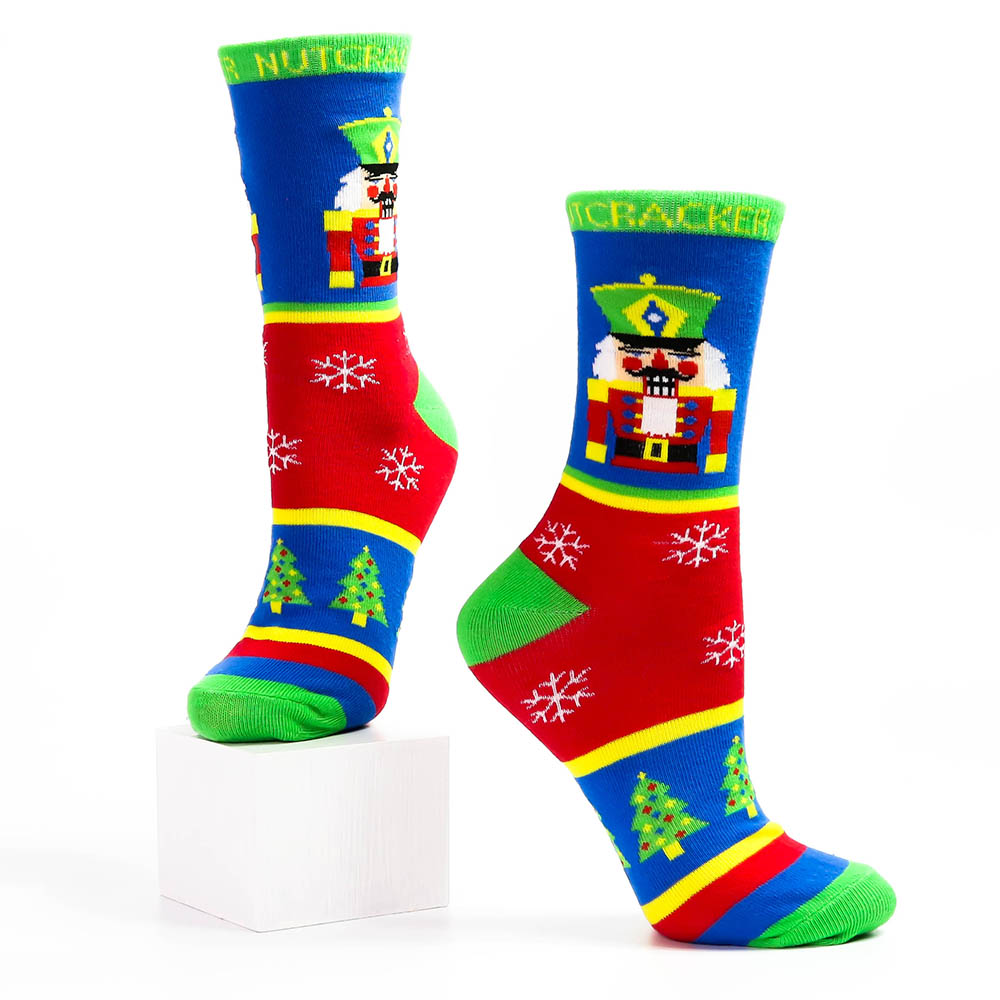Multicolor Christmas Nutcracker Light Weight Sock