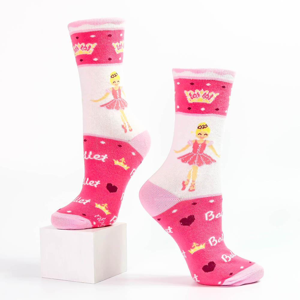 Sugar Plum Ballerina I love Ballet Pink Sock