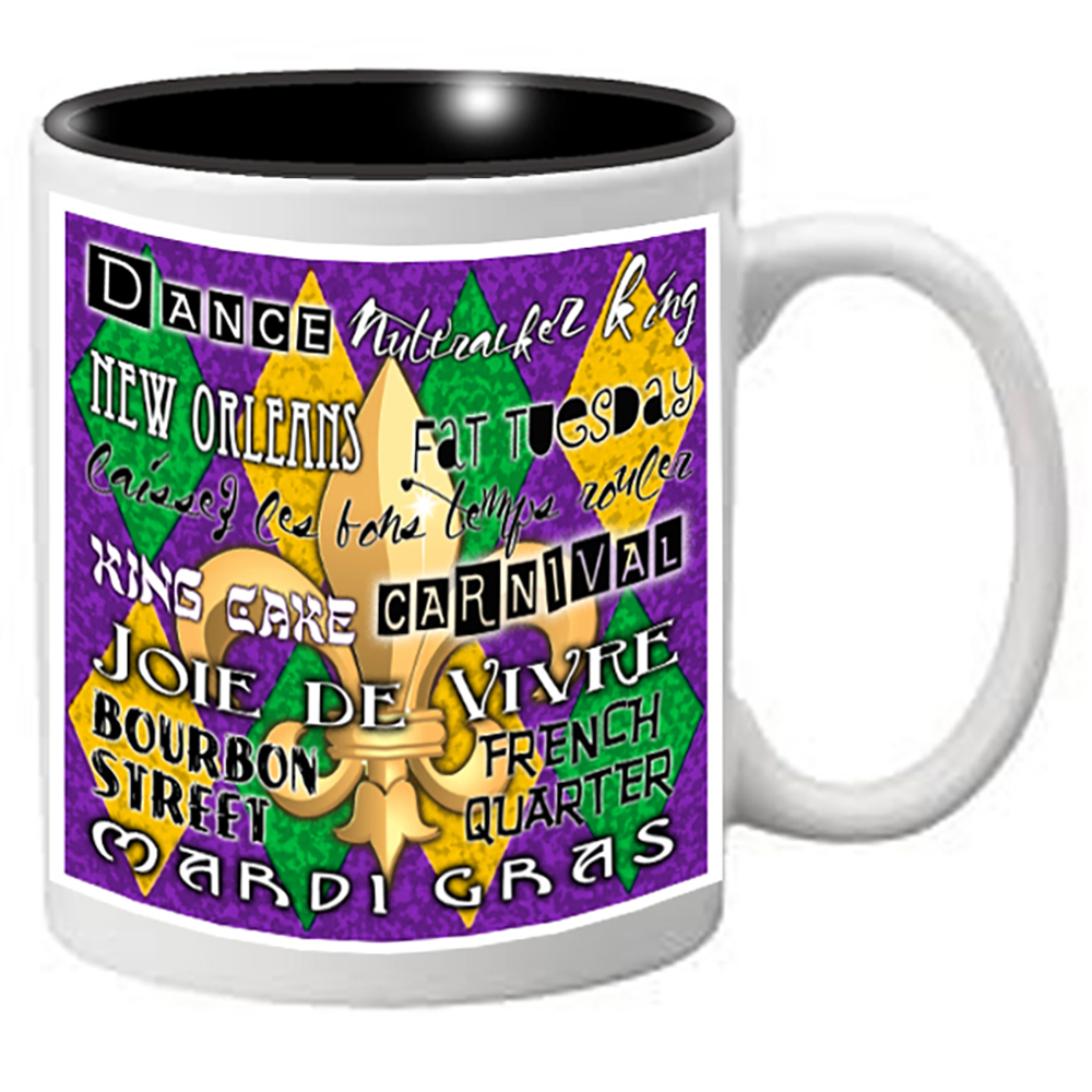 Nutcracker Ballet Mug - Mardigras4 - Mardi Gras Traditional words and colors