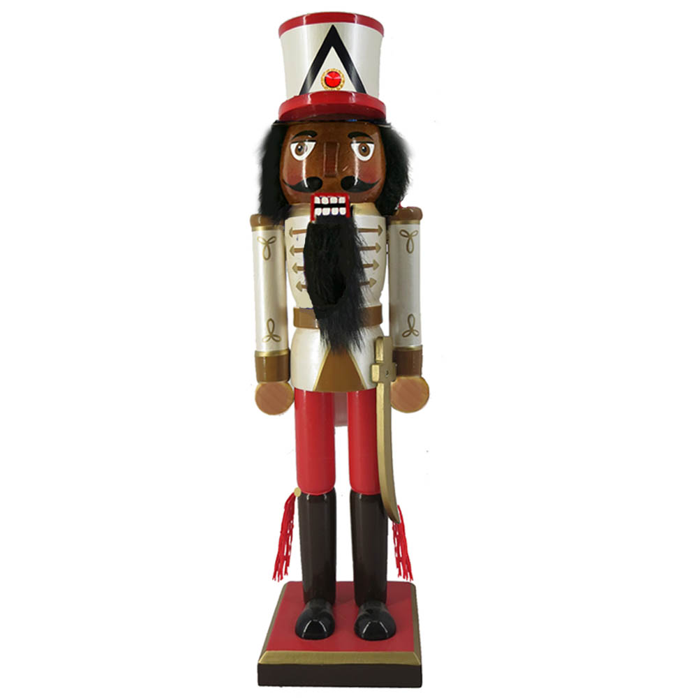 African American Soldier Nutcracker Sword and Hat 10 Inch