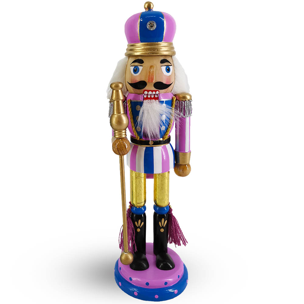 King Nutcracker Lavender and blue and Crown 10 inch