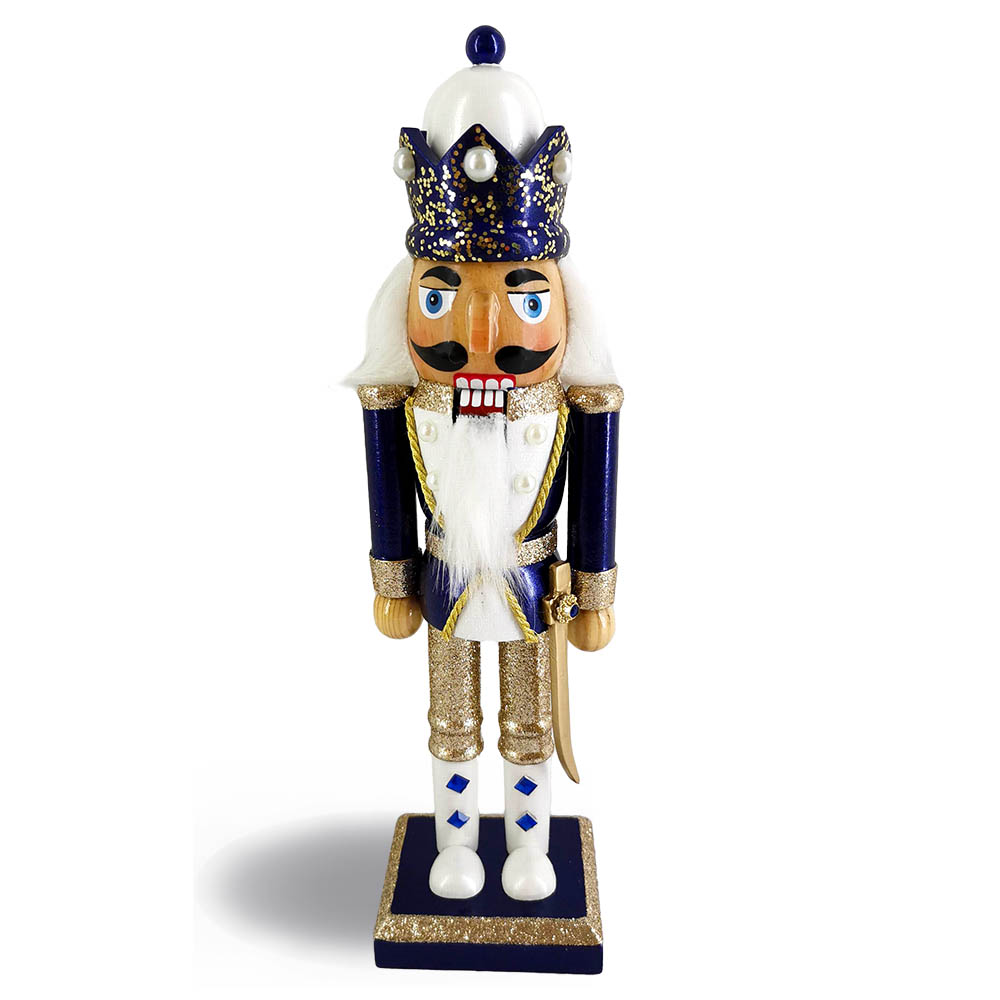 King Nutcracker Blue Gold with Scepter 10 inch