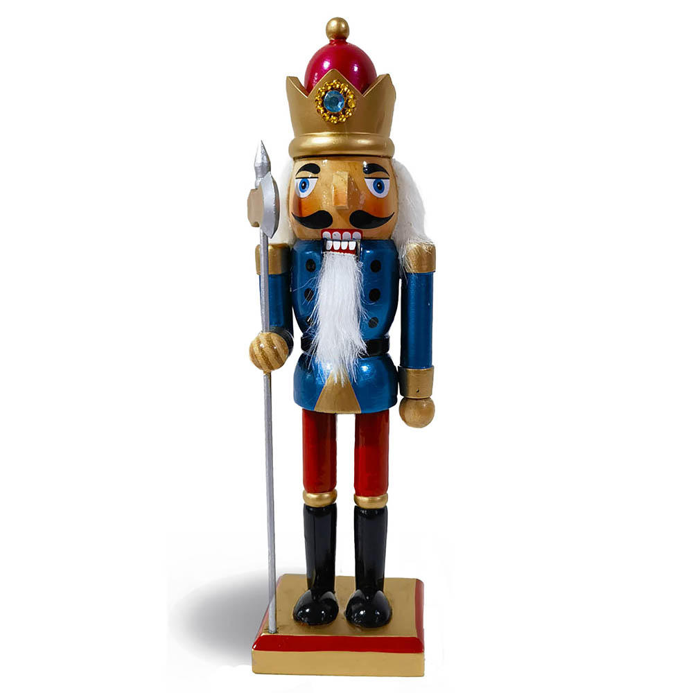 King Nutcracker with Blue Diamond Crown 10 inch
