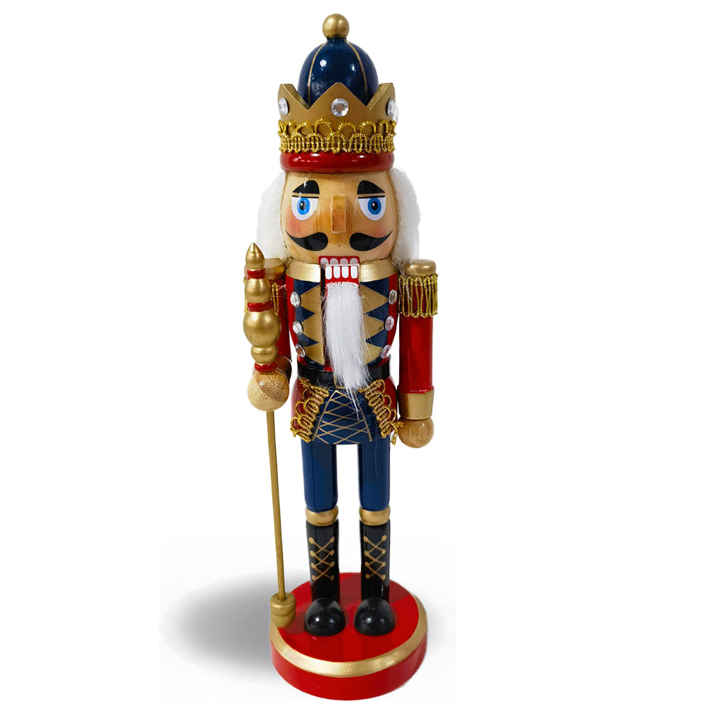 Lavish King Nutcracker, Gold, Red, and Blue 10 inch