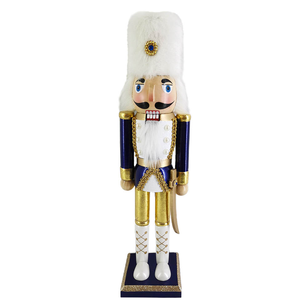 Soldier Nutcracker with Navy Jacket and Fur Hat 15 inch