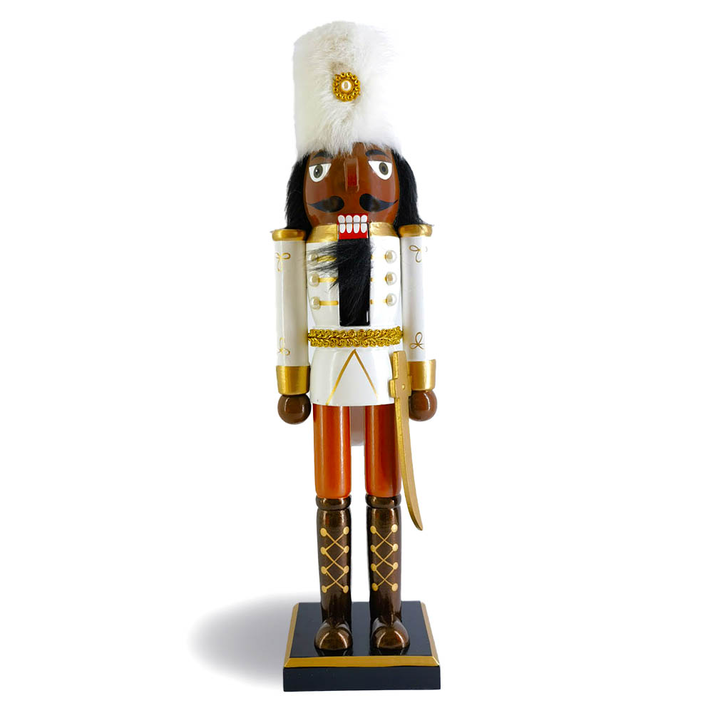 African American African American Soldier Nutcracker in Cream Red and Black Boots  15 inch