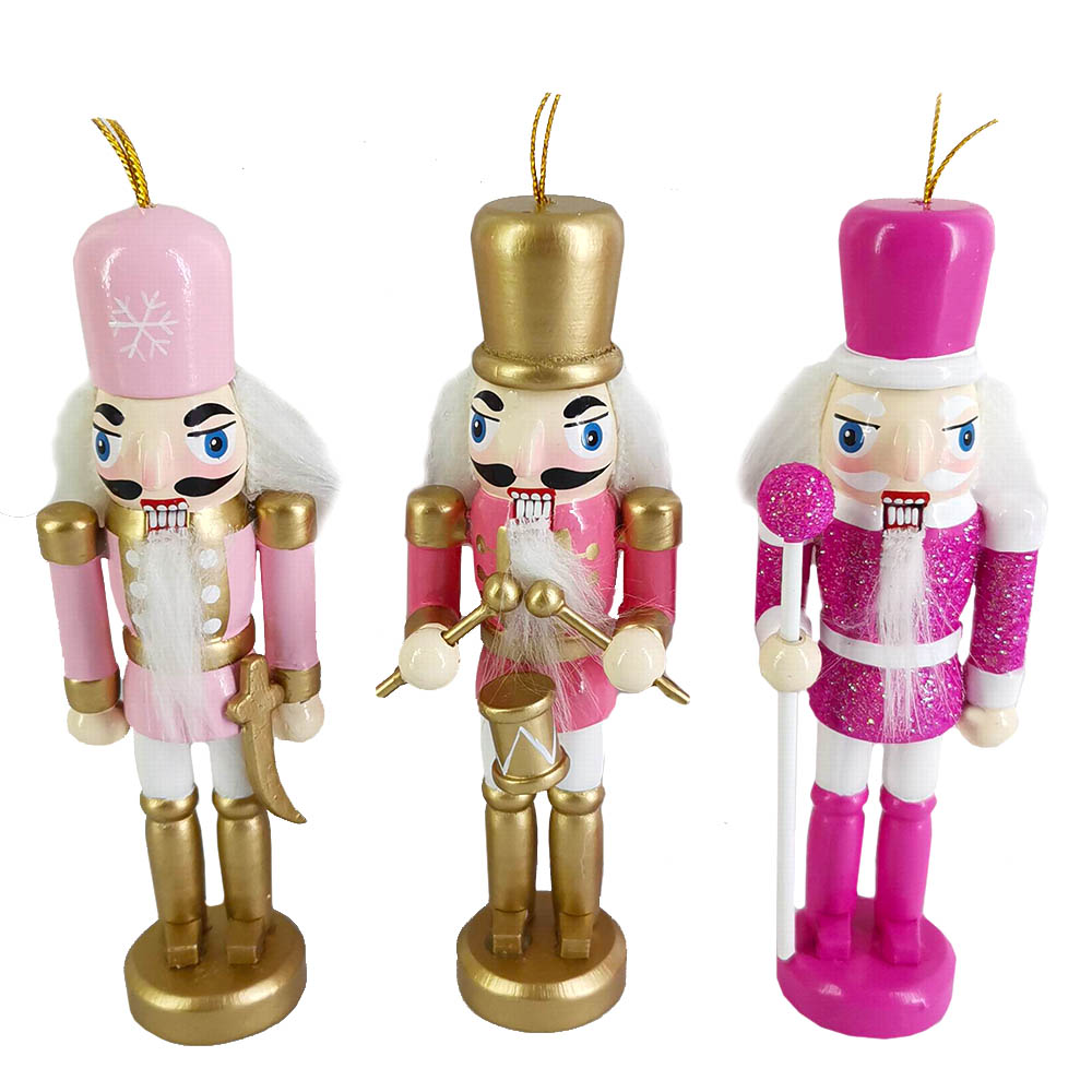 Pink and Gold Nutcracker Ornaments 6 inch