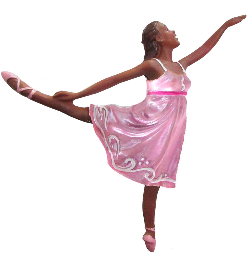 African American Romantic Ballerina Ornament 