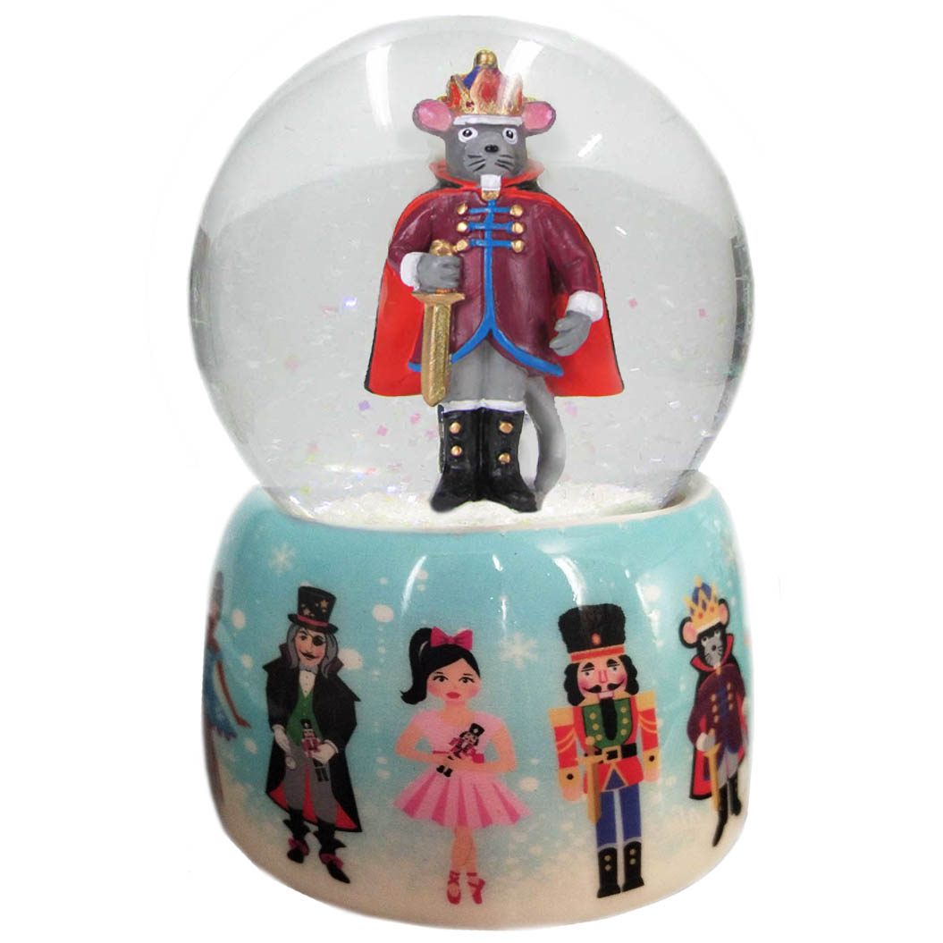 Musical Mouse King and Nutcracker Snow Globe Ceramic 65mm