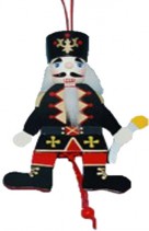 Nutcracker Pull Puppet Black Ornament 6 inch
