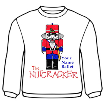 APP-25: Toy Soldier Nutcracker Multicolor Design on White Sweatshirts