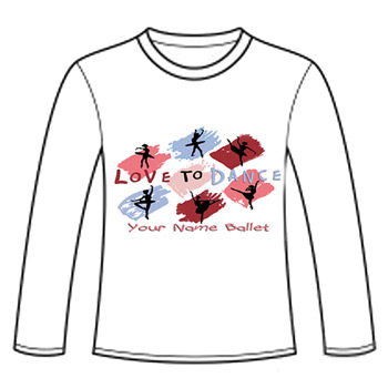 APP-38: Love to Dance Splash Design -  Long Sleeve T-Shirt
