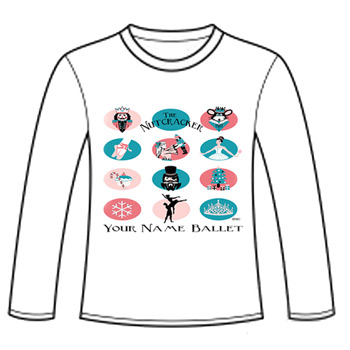 APP-39: Retro Style Nutcracker Design with Characters in Ovals- Long Sleeve T-Shirt