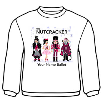 APP-42 Nutcracker Characters with Snowflakes - on White Sweatshirt