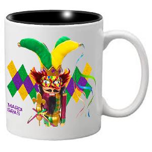 Nutcracker Ballet Mug - Mardigras2 - Jester Nutcracker on Diamond background