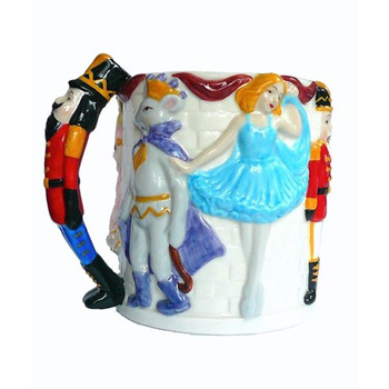 Unique Molded Nutcracker Character Ceramic Mug